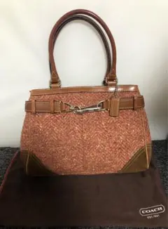 コーチ　COACH ハンドバッグ　肩がけ　スエード×ツイード　F11215 袋付