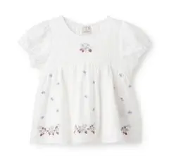 美品♡petit main 刺繍入りホワイトシャツ ９０