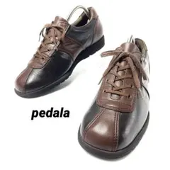 美品 pedala コンフォート レザーシューズ 23.5cm ブラウン 本革