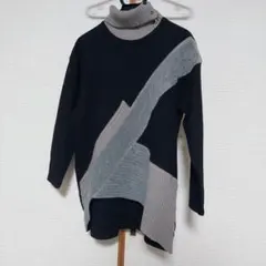 【中古品】アシンメトリック　ニット　タートルネック　レディース