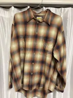 オンブレチェック　デザインシャツ