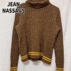 JEAN NASSAUS タートルネック リブニット ブラウン L