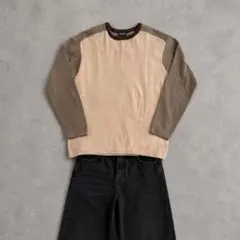 90s OLD UNIQLO ラグラン スウェット ベージュ ブラウン XL
