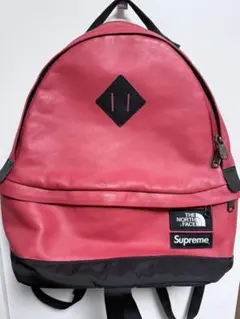 限定品 Supreme The North Face レザー デイパック 赤