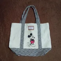 ミッキーマウス トートバッグ アイボリー・黒