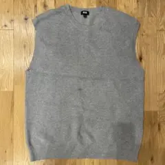 UNIQLO メンズL ニットベストグレー