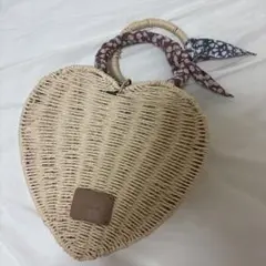 herliptoハート型ラタンかごバッグ スカーフ付き