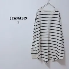 ジーナシス　カットソー　ボーダー　カジュアル　ゆったり　バックオープン　Ｆ
