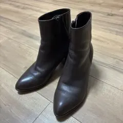 【美品】ing ブラウンレザー ショートブーツ　23cm