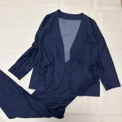 I am I リラックス　パジャマスーツ　パンツ　　ノーカラー　セットアップ