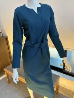 未使用ピンキー＆ダイアン緑長袖ワンピースベルト付き38　031-3240080