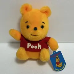 ★タグ付き★くまのプーさん　レトロ　ぬいぐるみ　ディズニーランド