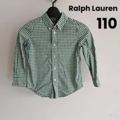 Ralph Lauren 緑色　チェック　ボタンダウンシャツ 長袖　ポニー刺繍