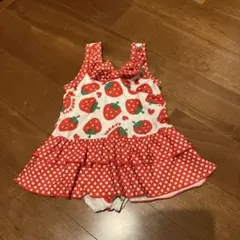 いちご柄フリル水着 90サイズ