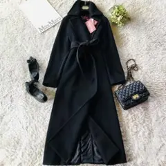 現行25年✨極美品 マックスマーラ ベルテッドコート 女優襟 キャメル
