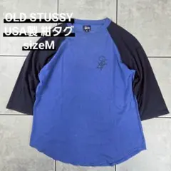 90s OLD STUSSY logo raglan tee shirt