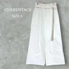 カレンテージ　スカート　スリット　ベルト　Aライン　シンプル　綺麗め　ホワイト