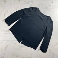 美品 PRADA シルク バックボタンシースルーブラウス 黒 42 *WC100のサムネイル
