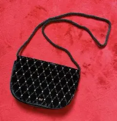 HARDY AMIES LONDON パール使いの ベロアバッグ