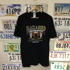 USA古着 BLACK & GOLD プリントTシャツ サイズXL