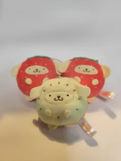 ポムポムプリン サンリオキャラクターズ　フルーツきぐるみマスコット　3個セット