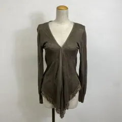 Abahouse レース ニットカーディガン フリル リネン フェアリーグランジ