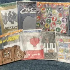 トムとジェリーハッピーくじ　D賞フラットポーチ全7種　コンプリートセット