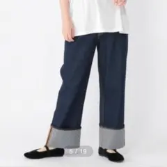 studioCLIP ロールアップワイドデニムパンツ Mサイズのサムネイル