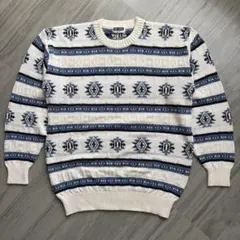 90's vintage MR.YORK ニット セーター レトロ 総柄のサムネイル