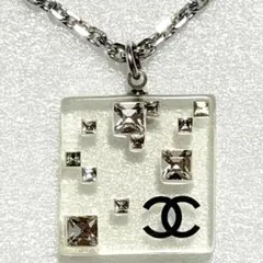 シャネル CHANEL クリア ネックレス ココマーク ラインストーン