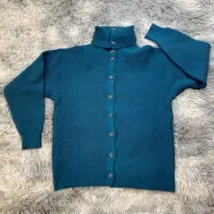 Coen 2wayタートルネックカーディガン青　Ｌ