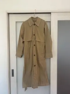 ベージュ ロングコート ウエストリボン付き 春服 アウター トレンチコート