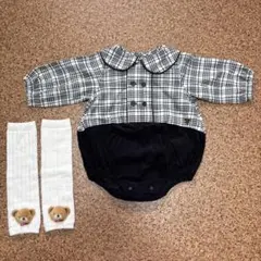 【1回のみ着用】　アプレレクール　ベビーロンパース　70cm お呼ばれ