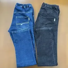 MPS デニムストレートパンツ　160 ２色セット　ウエストゴム