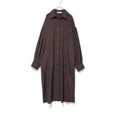 3065 W CLOSET ロングシャツワンピース フリーサイズ ダークブラウン