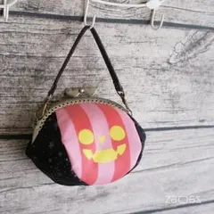 ハロウィンがま口ポーチ*ピンク×ブルー