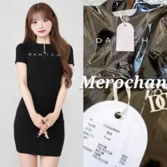 Darich ハーフジップリブニットミニワンピース BLK