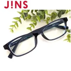 良品☆JINS ジンズ メガネ 眼鏡 ネイビー ブルー スクエア 軽量 ビジネス
