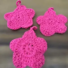 花形かぎ針編みエコタワシ3個セット