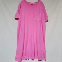 オールドネイビー ロングTシャツ ワンピース 丸首 半袖 無地 XL ピンク