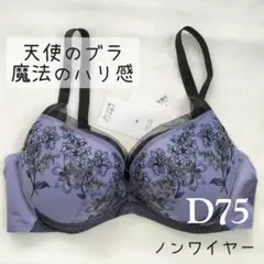 トリンプ　天使のブラ　魔法のハリ感 ノンワイヤーブラ　パープル　D75のサムネイル