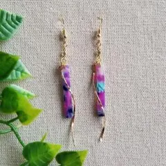 ゆらゆらピアス。:°ஐ♡*ブルー*パープル　No.323