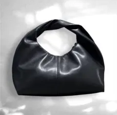 MINIMAL PU LEATHER HOBO BAG (BLACK) 3245 - メルカリ