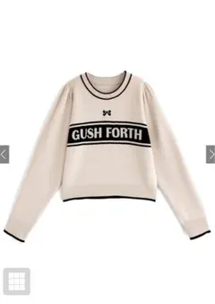 GRL リボン刺繍ロゴニットトップス アイボリー tu971