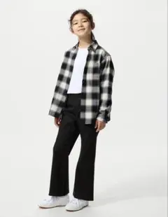 UNIQLO girls フレアデニムパンツ　ブラック　160