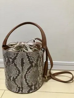 袋付　マルコビアンキーニ　ショルダーハンドバッグ　ナノユニバース　パイソン柄