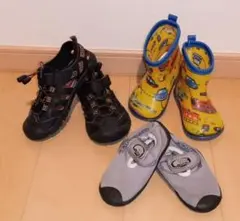【使用品】長靴・水陸両用シューズ・マリンシューズ 3足とウェットスーツセット