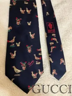 グッチ Gucci ネクタイ 鳥 ネイビー アニマル 動物 ブルー スーツ 紺のサムネイル