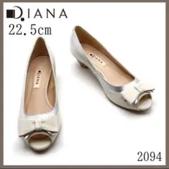 新品 Diana ダイアナ パンプス オープントゥ　アイボリー　2094