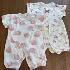 西松屋　ロンパース　カバーオール　2枚セット　果物柄